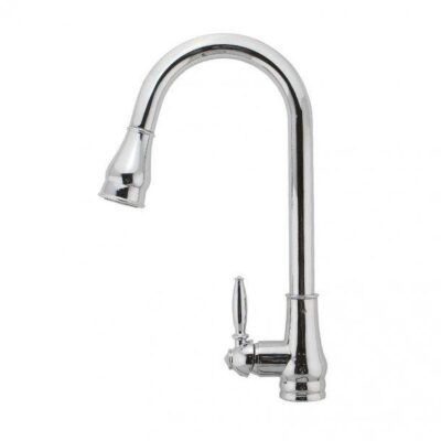 Round Vintage Pull Out Kitchen Mixer Tap