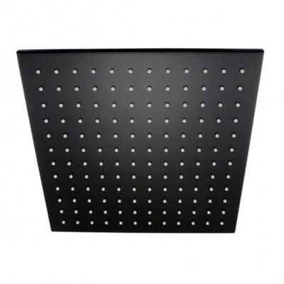 Square Black Brass Rainfall Shower Head 250mm