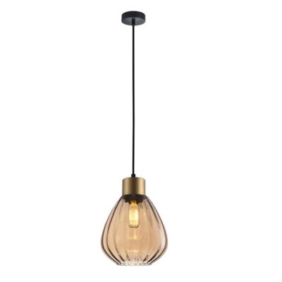 Tulip Interior Ribbed Glass Pendant Light