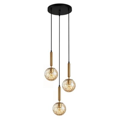 Trattino 3 Glass Round Base Pendant Lights