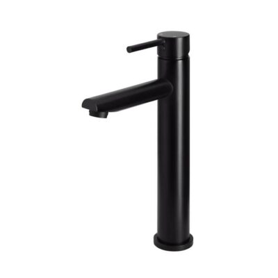 Round Brass Tall Mixer Straight Spout