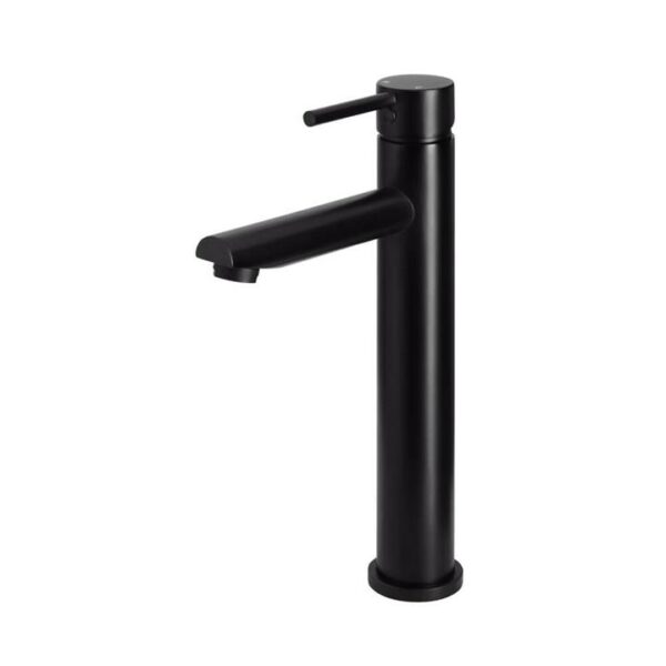 Round Brass Tall Mixer Straight Spout