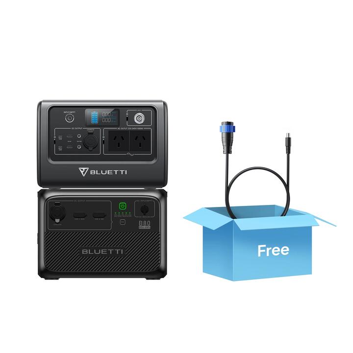 BLUETTI EB70 Portable Power Station | 1,000W 716Wh, EB70+B80 | 1000W, 1522Wh Power Kit, w/ Aviation Plug to DC7909 Cable